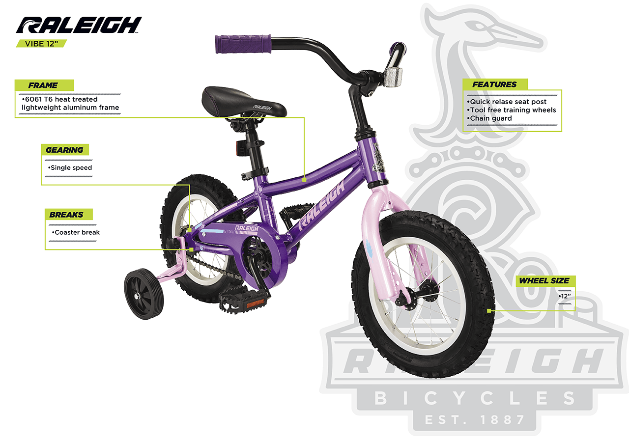 Vibe - Kids' Bike (12") - Purple - infographic 