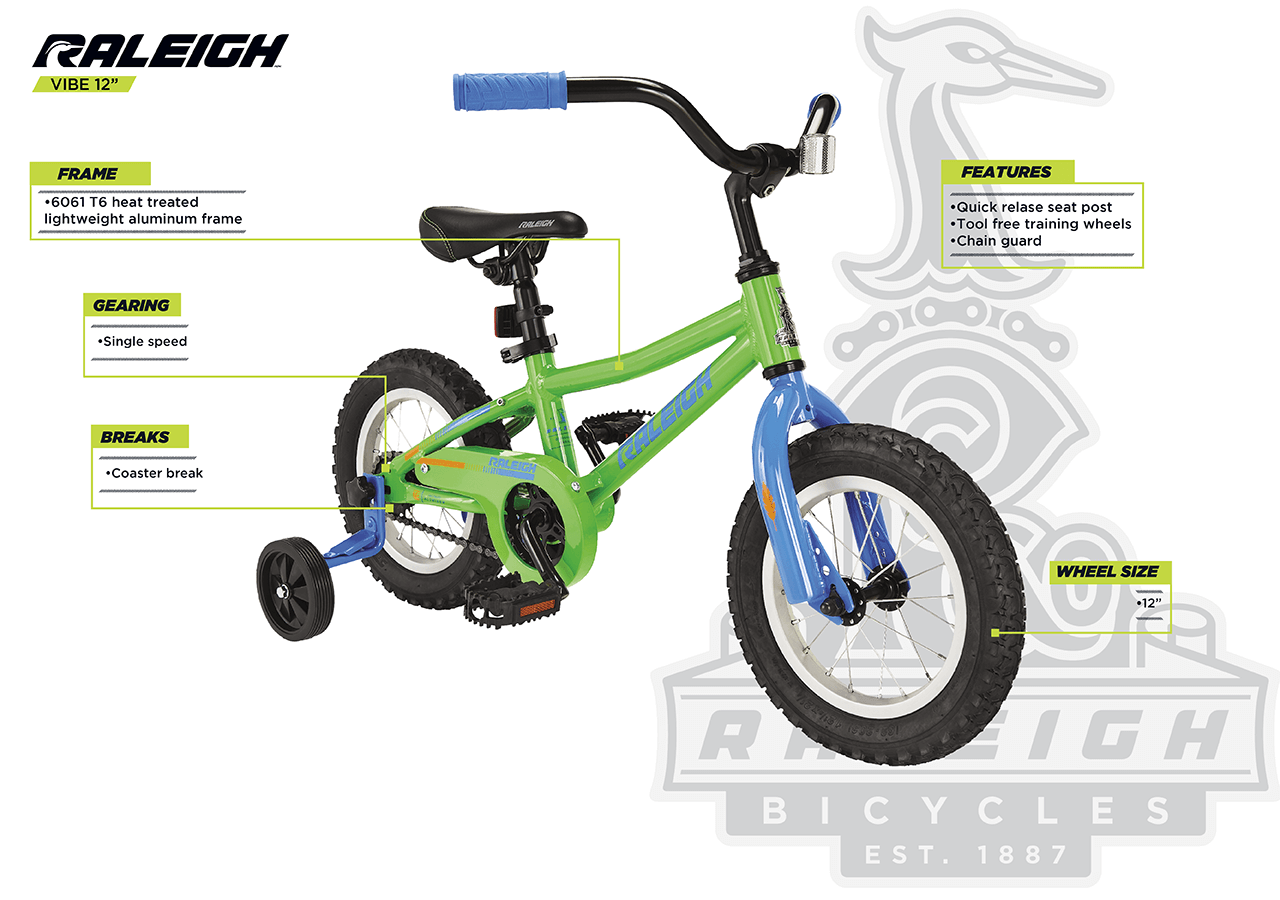 Vibe - Kids' Bike (12") - Green - infographic 