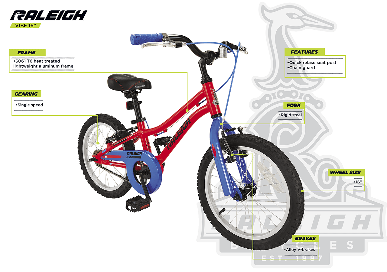 Vibe - Kids' Bike (16") - Red - infographic 