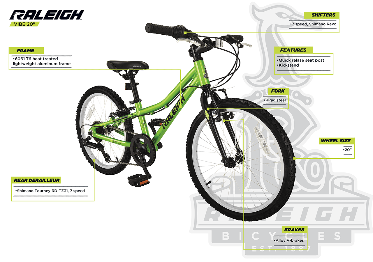 Vibe - Youth Bike (20") - Green - infographic 