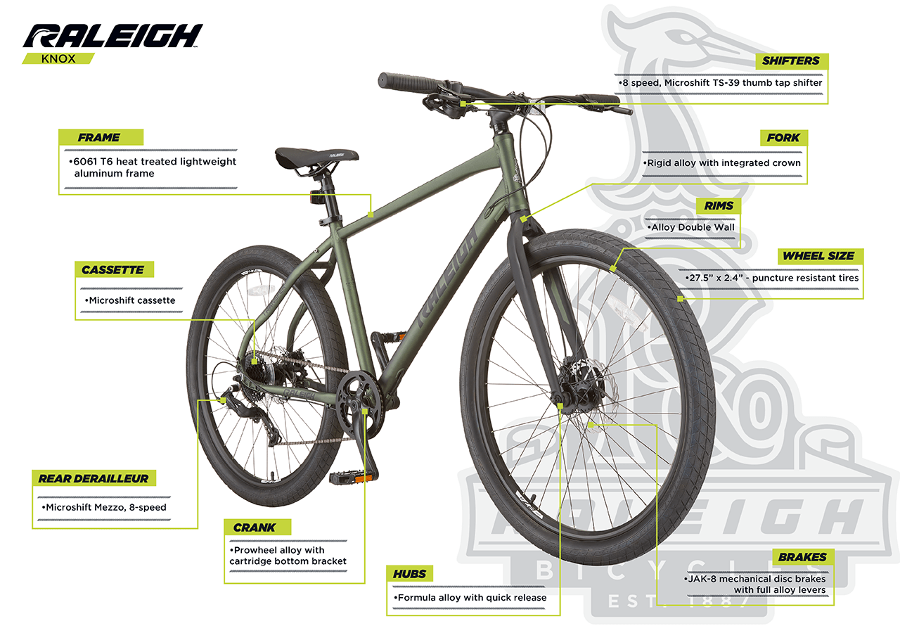 Knox - Hybrid Bike, 27.5-in - infographic 