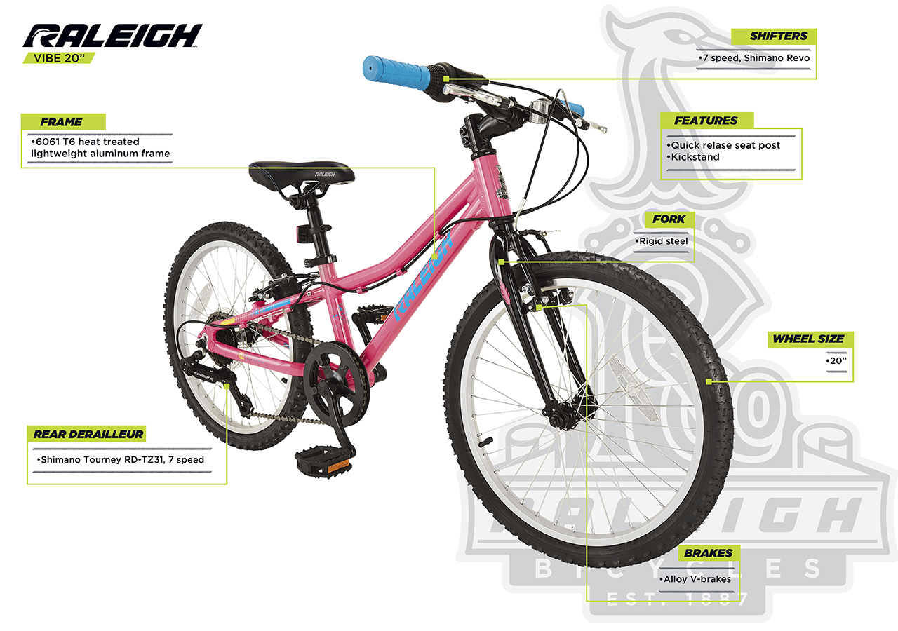 Vibe - Youth Bike (20") - Pink - infographic 