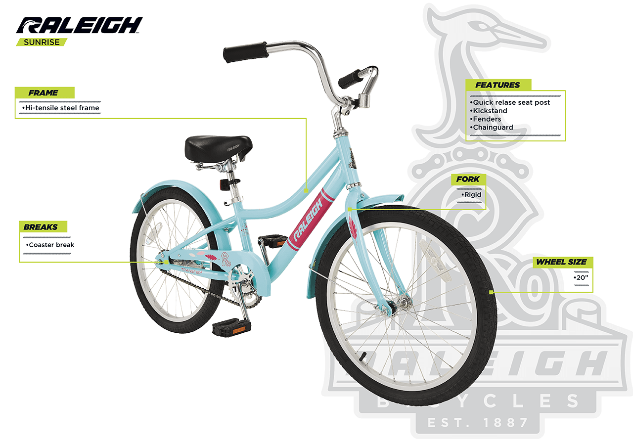 Sunrise - Youth Cruiser Bike (20") - infographic 