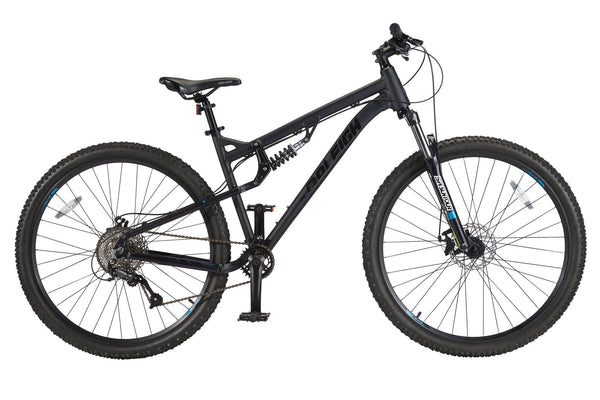 Dual Suspension Mountain Bike Black Raleigh Bike Attack Dual